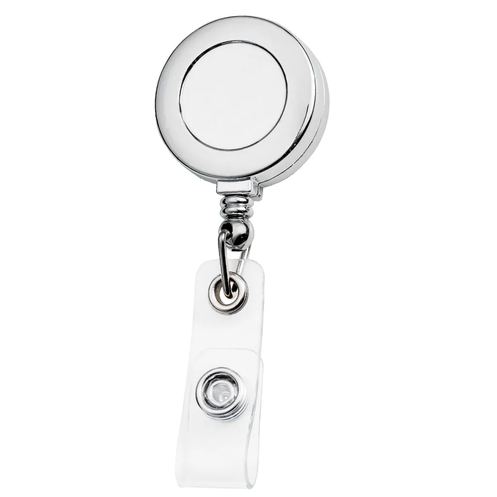 Metallic Finish Round Retractable Badge Reel view 2