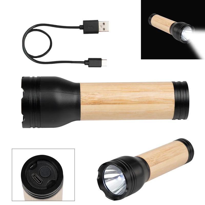 Bamboo Rechargeable Led Flashlight view 3