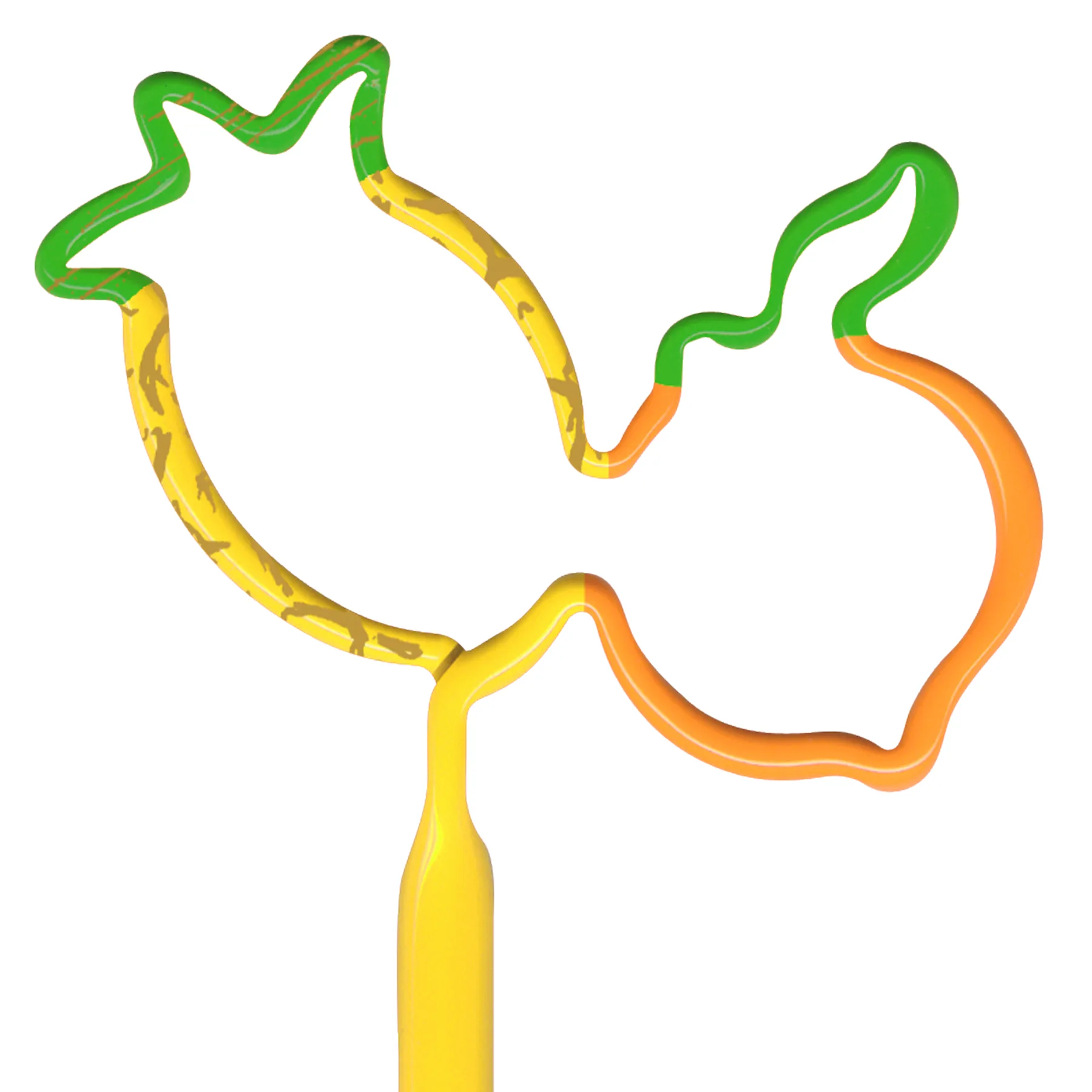 Pineapple Peach Multi-Color Inkbend Standard, Bent Pen