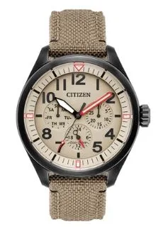 Citizen® Men's Chandler Eco-Drive® Watch w/Tan Cordura® Strap & Sand Color Dial