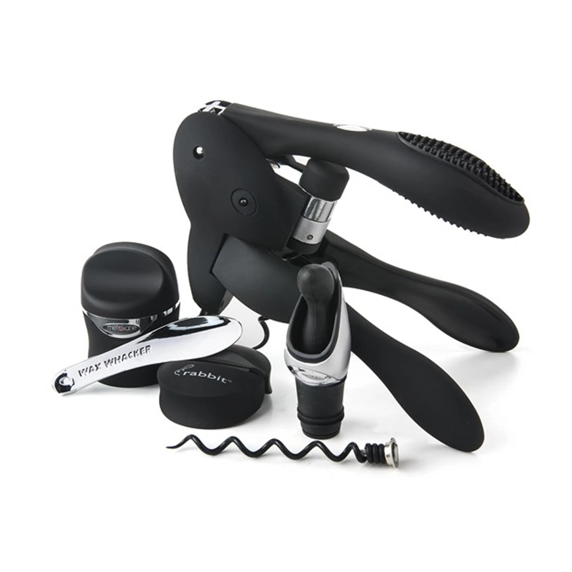 Rabbit 6 Piece Rabbit Black Wine Tool Kit