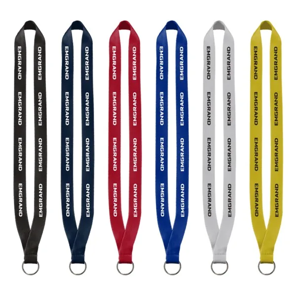 3/4" Polyester Lanyard with Sewn Silver Metal Split-Ring view 2