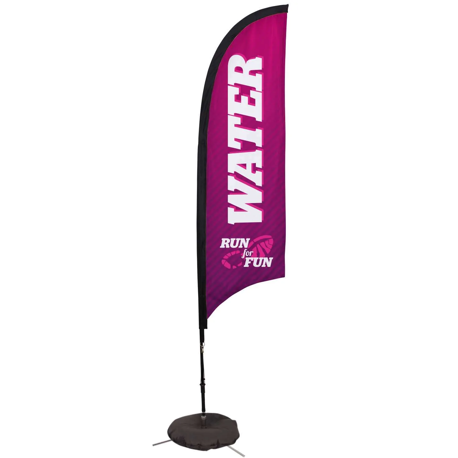 7' Premium Razor Sail Sign Flag, 1-Sided, Scissor Base