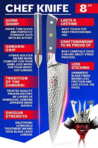 Dalstrong Chef Knife - 8" Lightblue Handle - Shogun Series