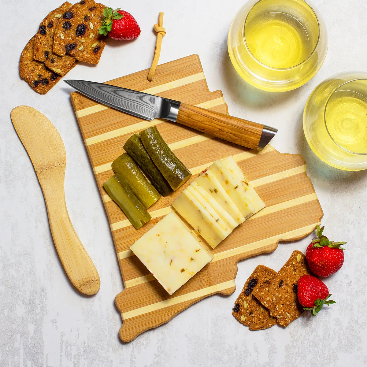 Rhode Island Charcuterie Board with Spreader Knife Gift Set view 4