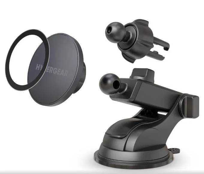 HYPERCEL Hypergear Mag Grip 3-In-1 Phone Mount Kit Black