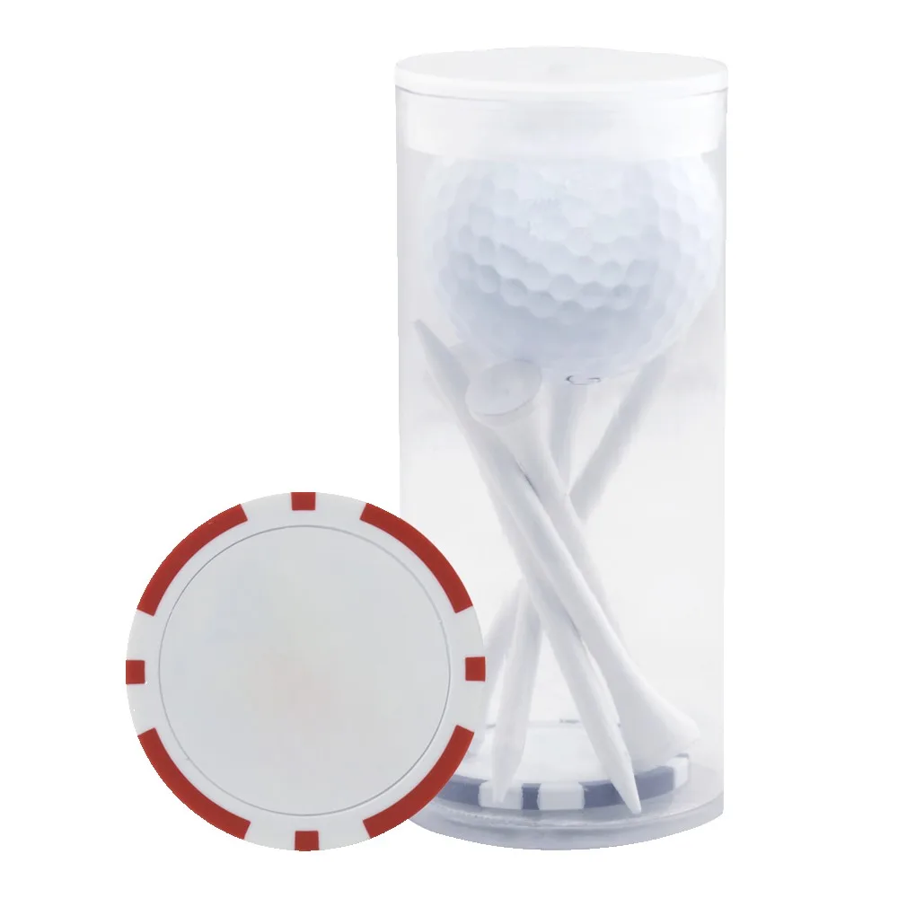 1 Ball & 5 Tee Tube w/ Poker Chip view 4