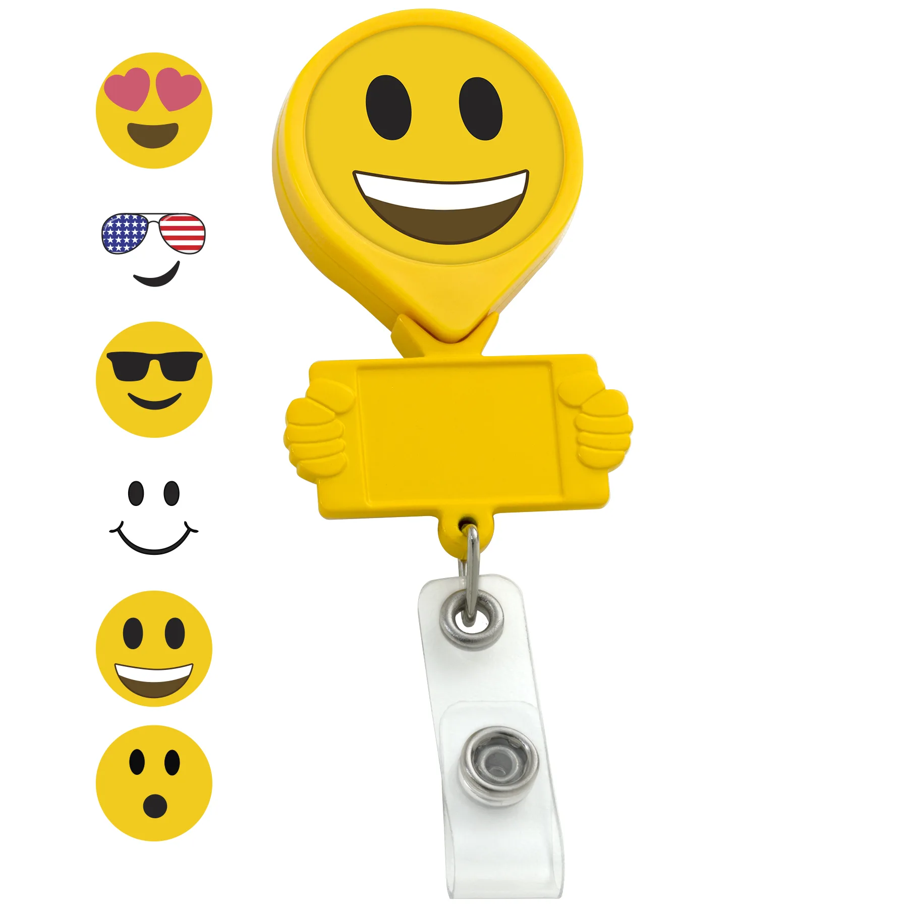 Smiley Hands Retractable Badge Reel view 3