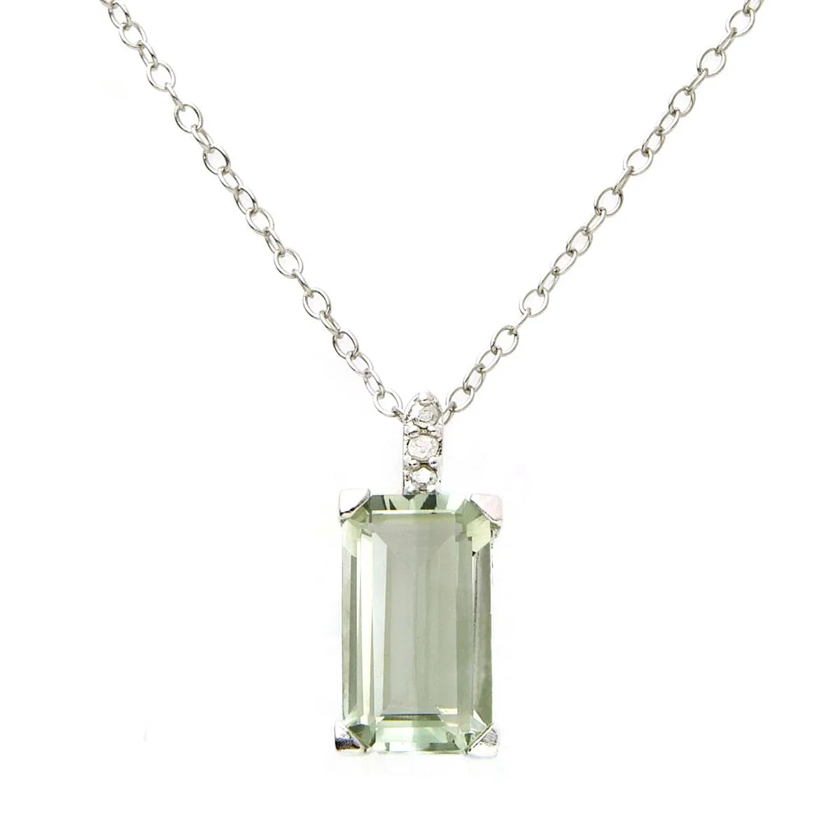 Jilco Inc Diamond & Green Amethyst Necklace