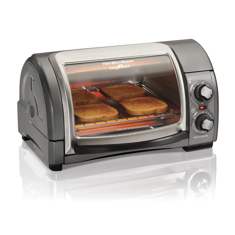 Hamilton Beach® 4 Slice Easy Reach Toaster Oven w/Roll Top Door