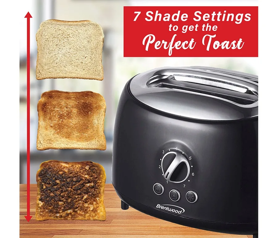 Black 2 Slice Retro Toaster