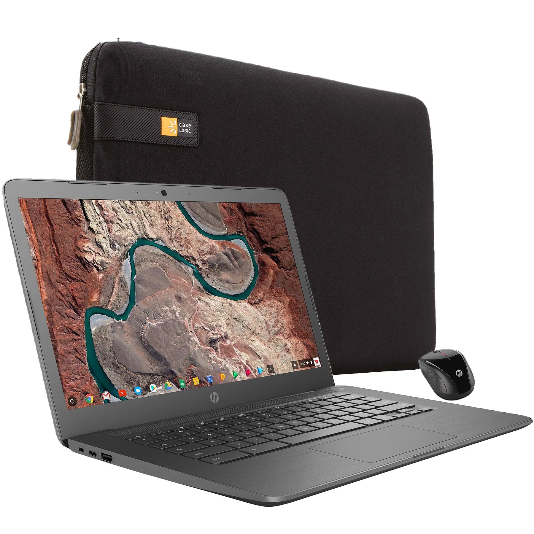 Hewlett Packard 11.6" Chromebook W/ Wireless Mouse And Carrying Case