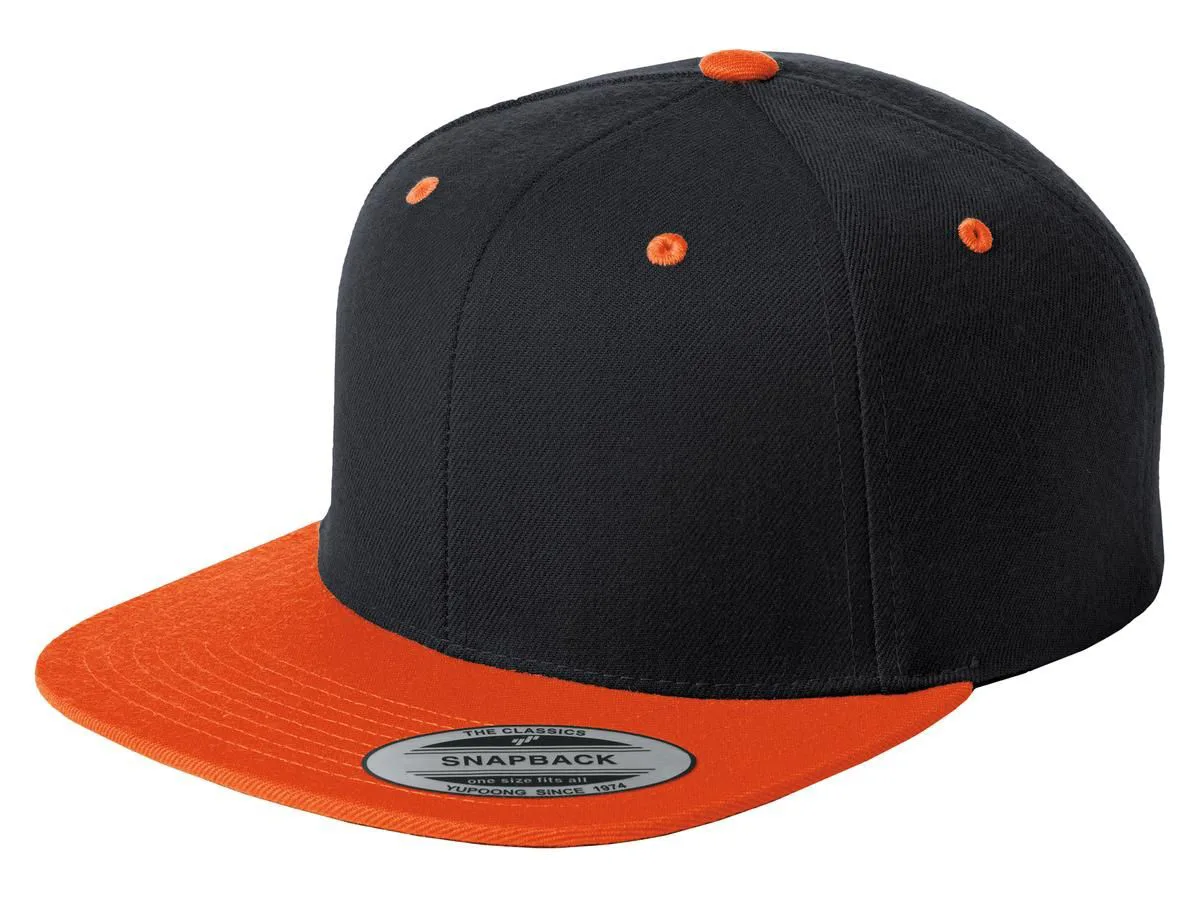 Sport-Tek® YP Classics® Flat Bill Snapback Cap.