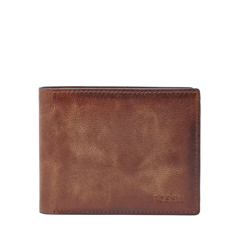Fossil Derrick RFID Flip ID Bifold - Brown