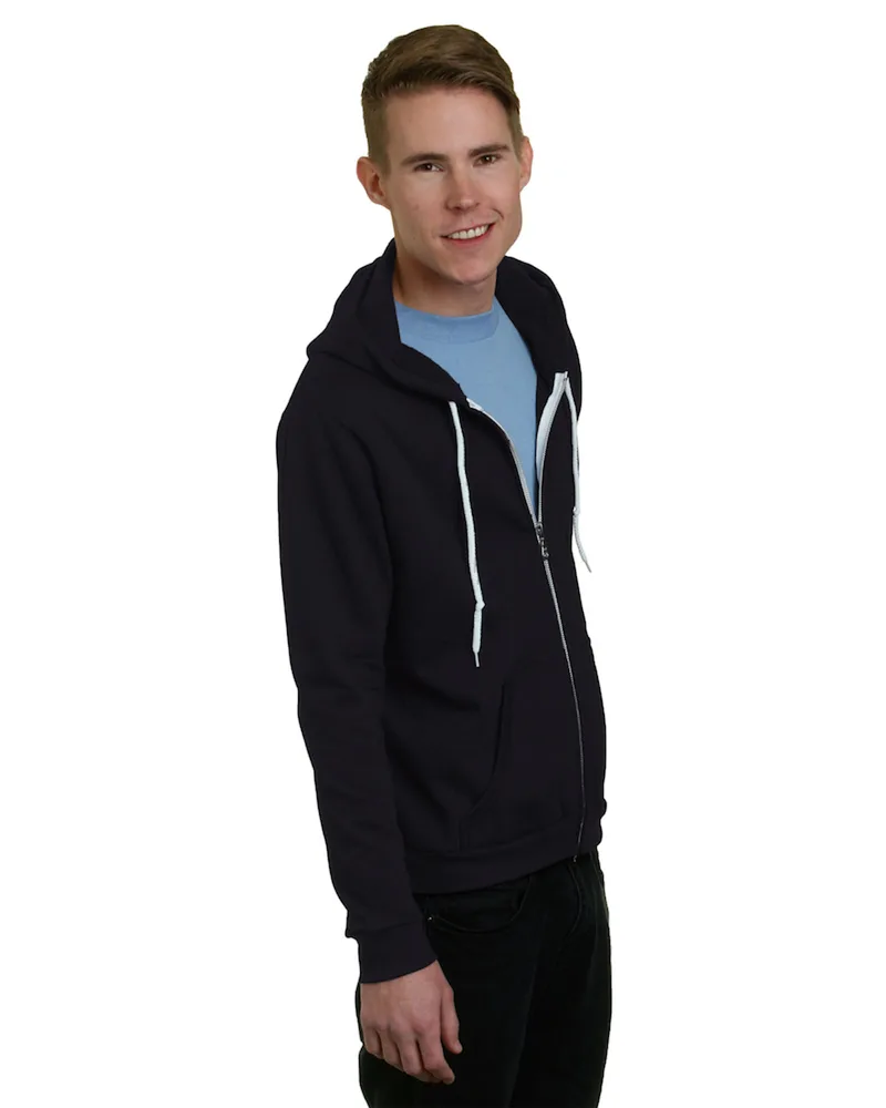 BAYSIDE Unisex USA Made Full-Zip Lightweight Hooded Sweatshirt