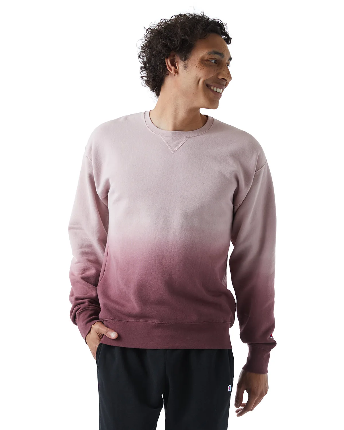 Champion Unisex Dip Dye Crew view 4
