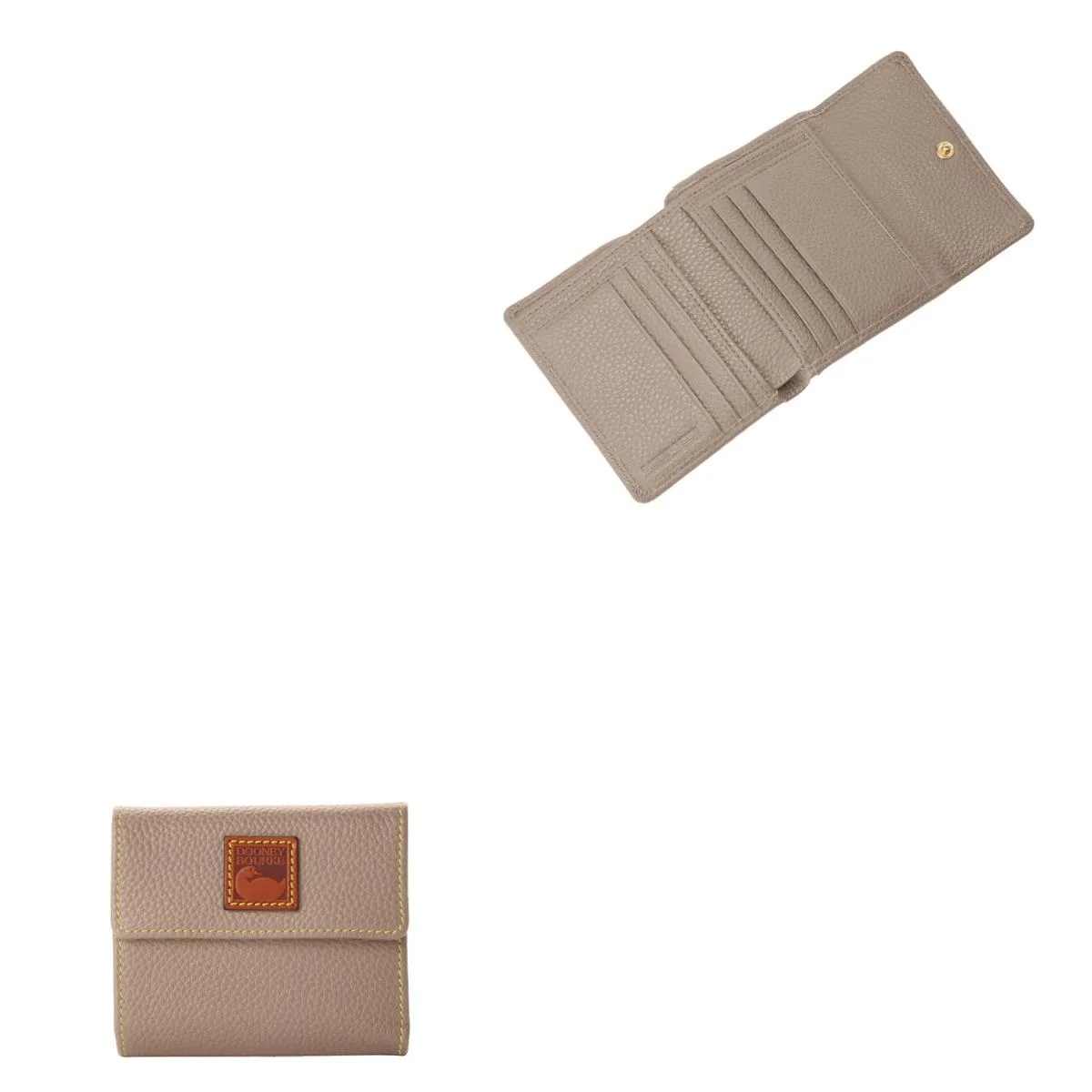 Dooney & Bourke Pebble Grain Small Flap Wallet - Taupe