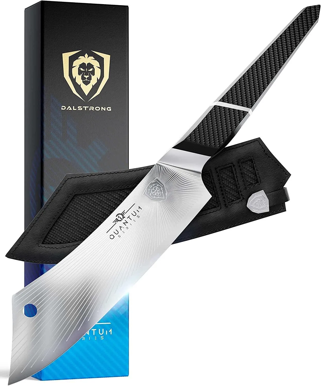 Dalstrong 8" Chef-Cleaver Hybrid Knife - Quantum 1 Series - American Steel-G10 Handle-Leather Sheath