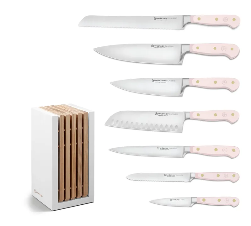 Wusthof Classic 8Pc Designer Knife Block Set Pink Himalayan Salt