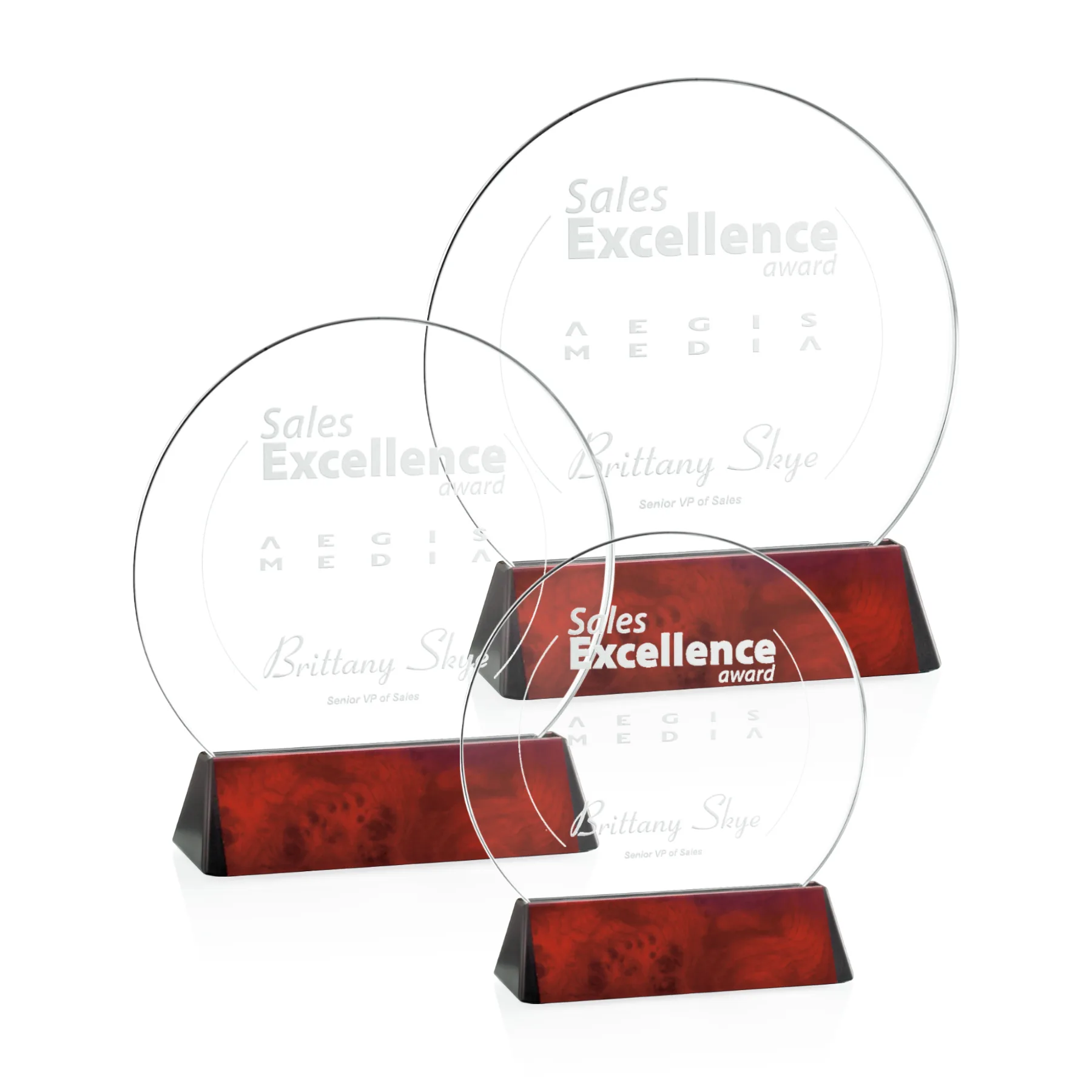 Circle, Deep Etch, Rosewood
