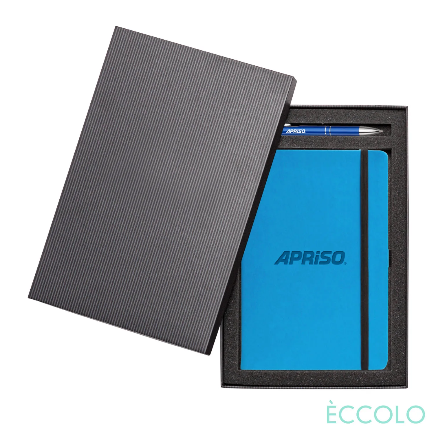 Journal & Clicker Pen Gift Set, Teal Blue/Blue