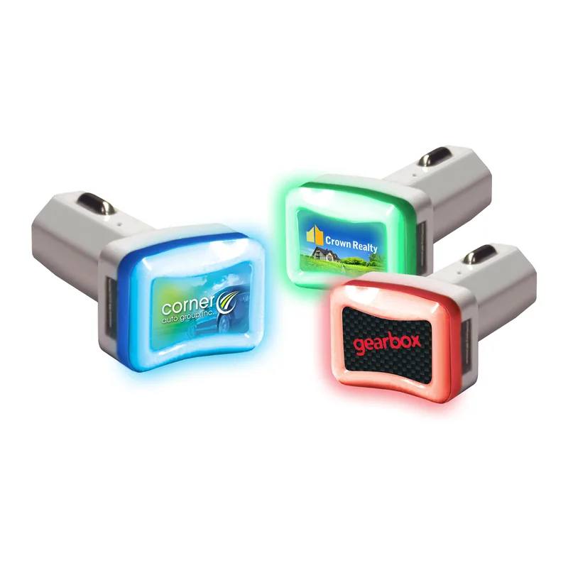 Light-Up Dual USB Charger - Full Color