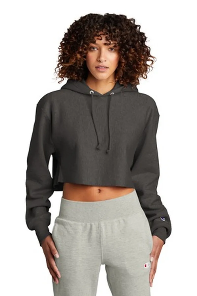 Champion ® Women's Reverse Weave ® Cropped Cut-Off Hooded Sweatshirt