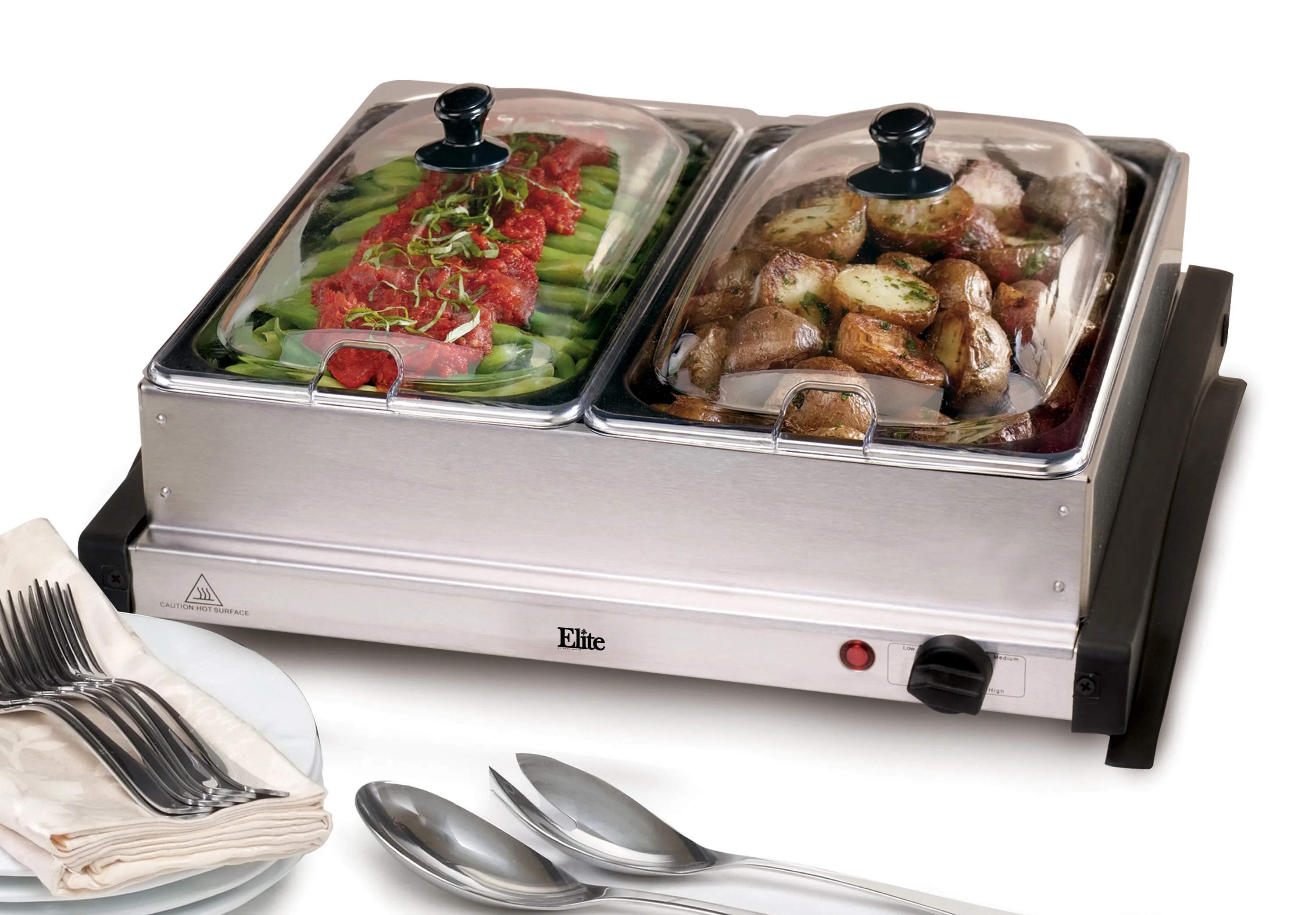 Elite 5Qt Dual Stainless Steel Buffet Server