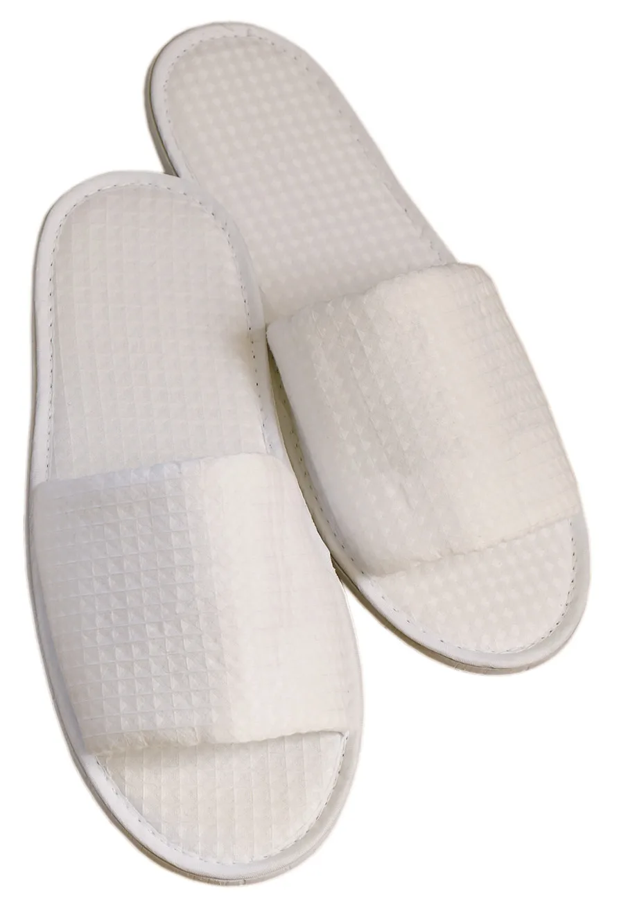 Cobblestone Mills Open Toe Waffle Weave Slippers view 2