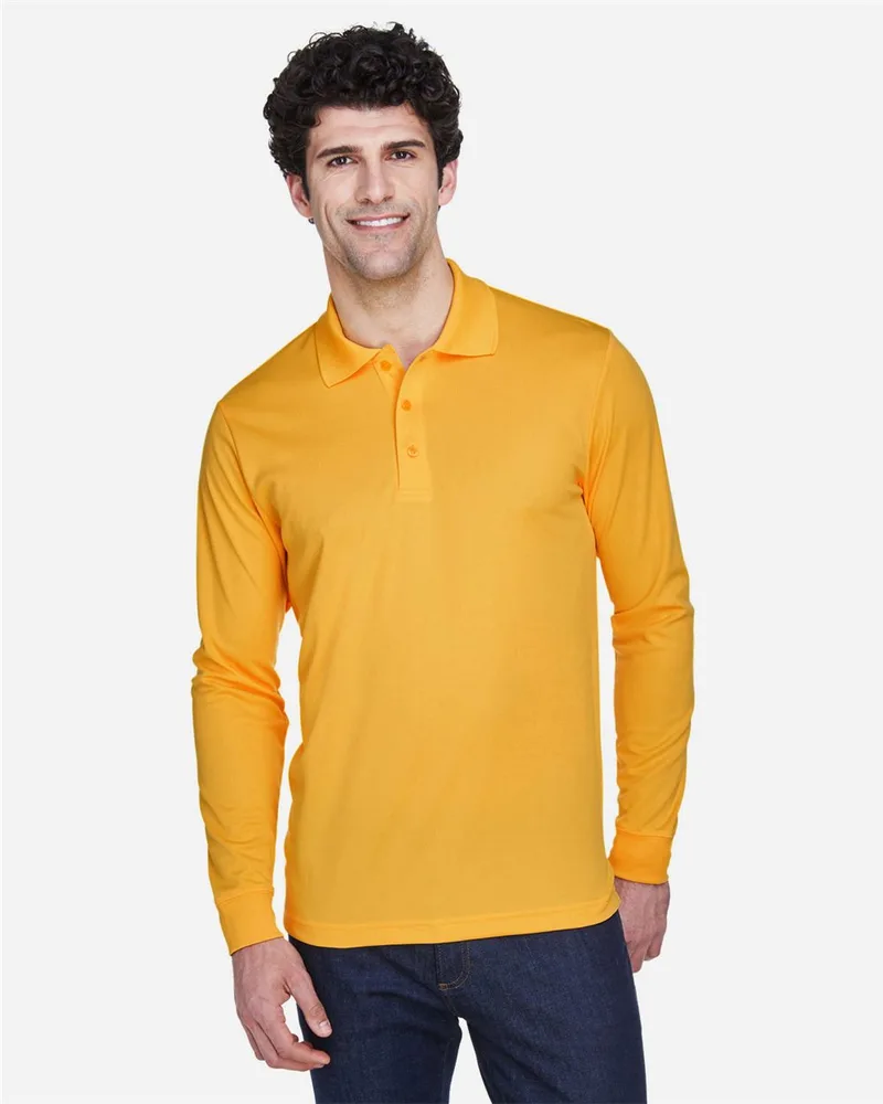CORE365™ Men's Pinnacle Performance Long-Sleeve Piqué Polo Shirt view 2