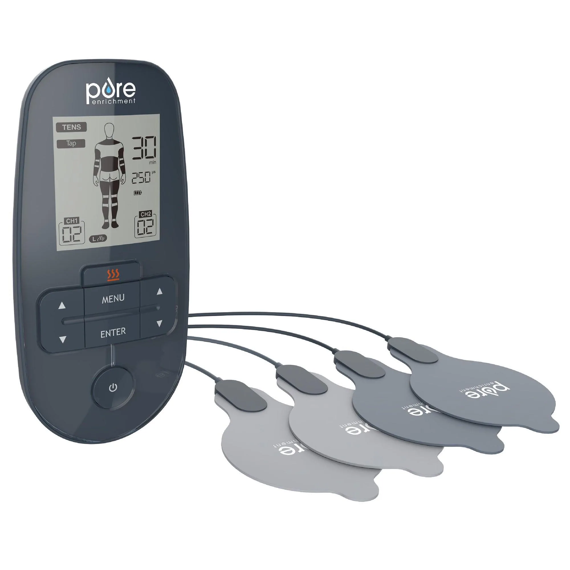 Pure Enrichment Purepulse Trio Tens & Ems Muscle Stimulator + Heat