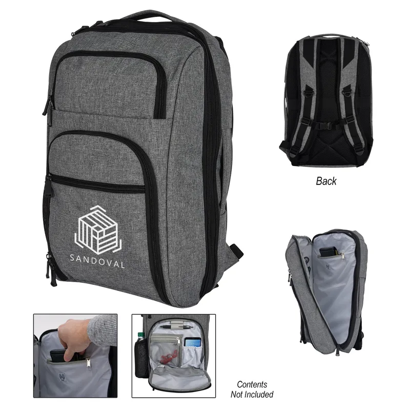 Heathered Rfid Laptop Backpack & Briefcase view 2