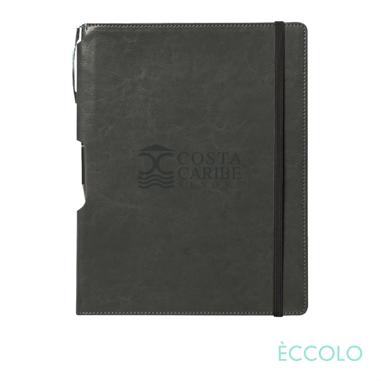 Journal & Clicker Pen, Gray/Silver
