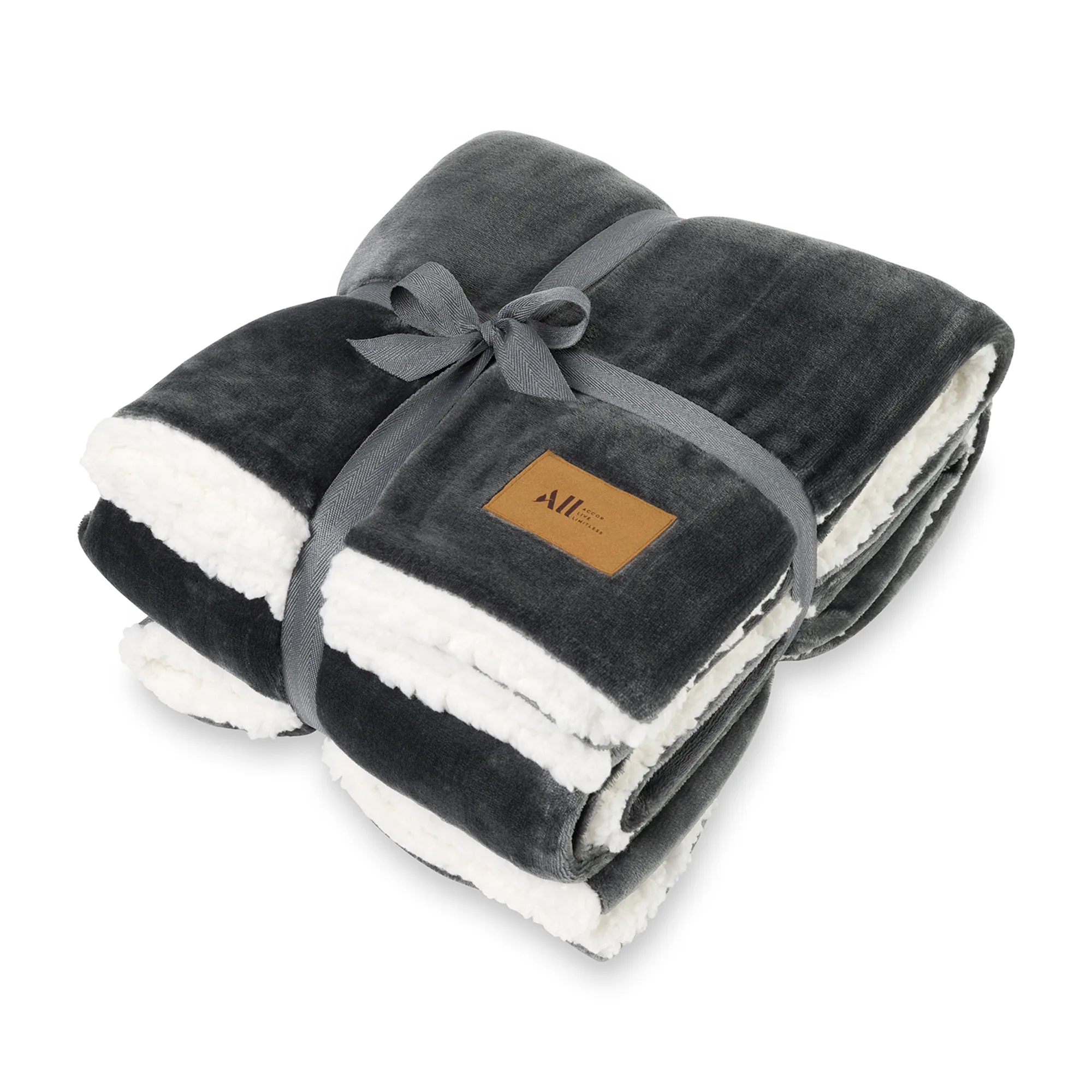 Mink Sherpa Blanket - Charcoal