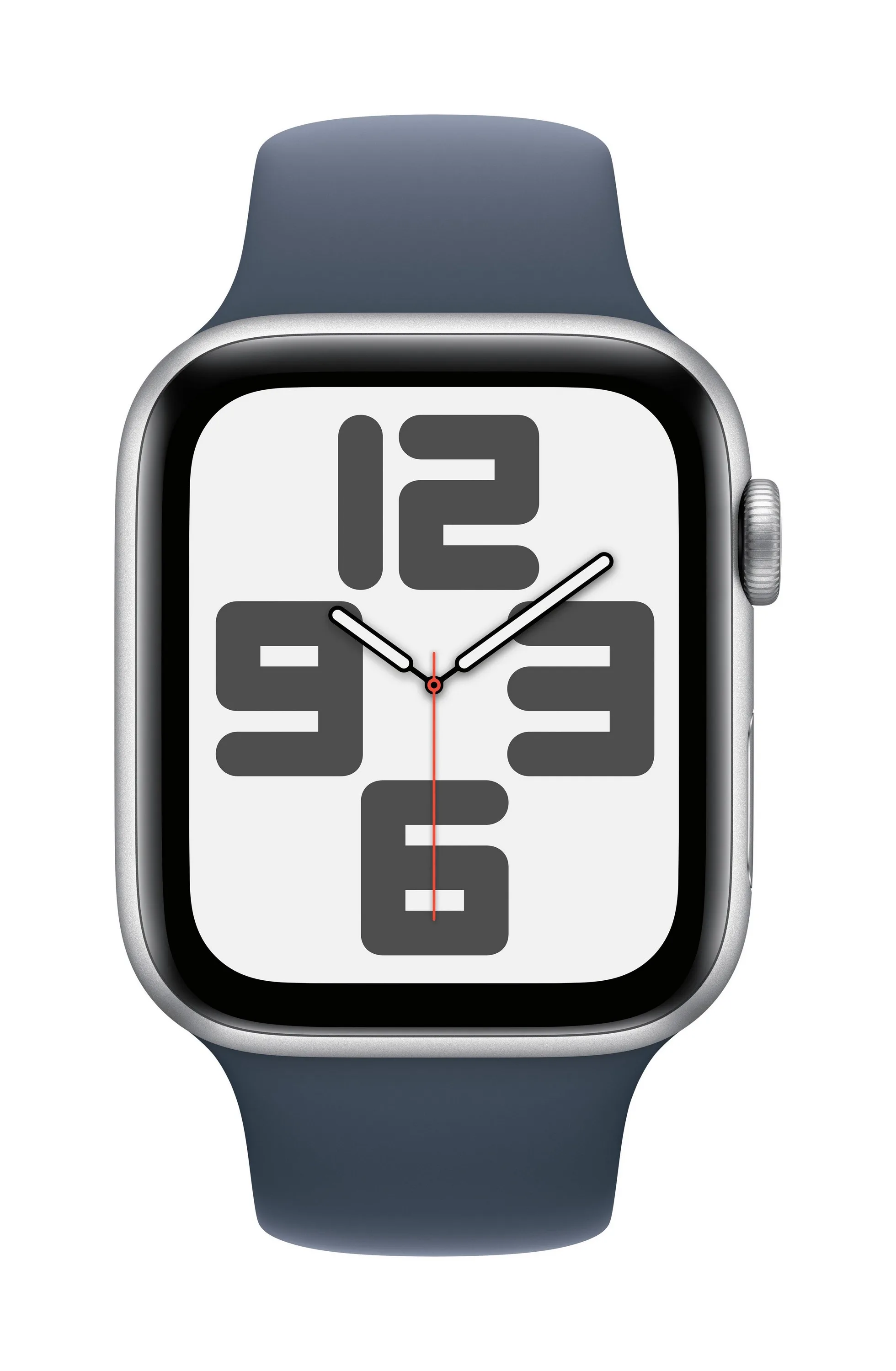 Apple Watch Se Gps + Cell 44Mm Silver Aluminum Case W/ Storm Blue M/L Sport Band