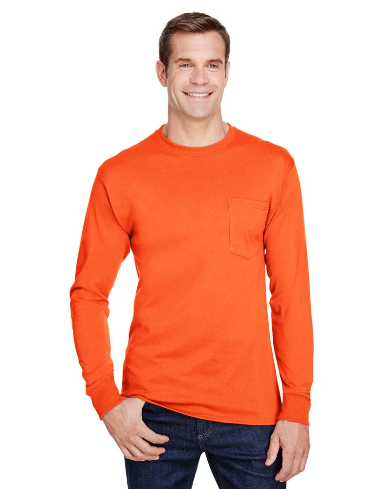 Hanes Printables Adult Workwear Long-Sleeve Pocket T-Shirt view 5