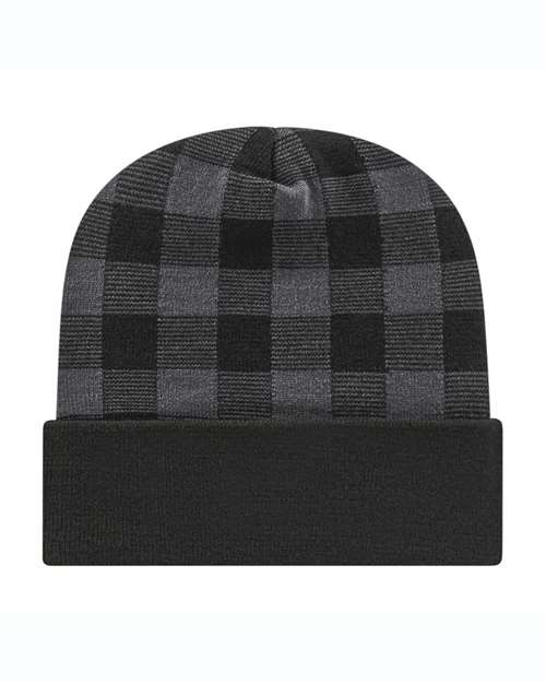 Cap America® USA-Made Plaid Beanie w/Cuff