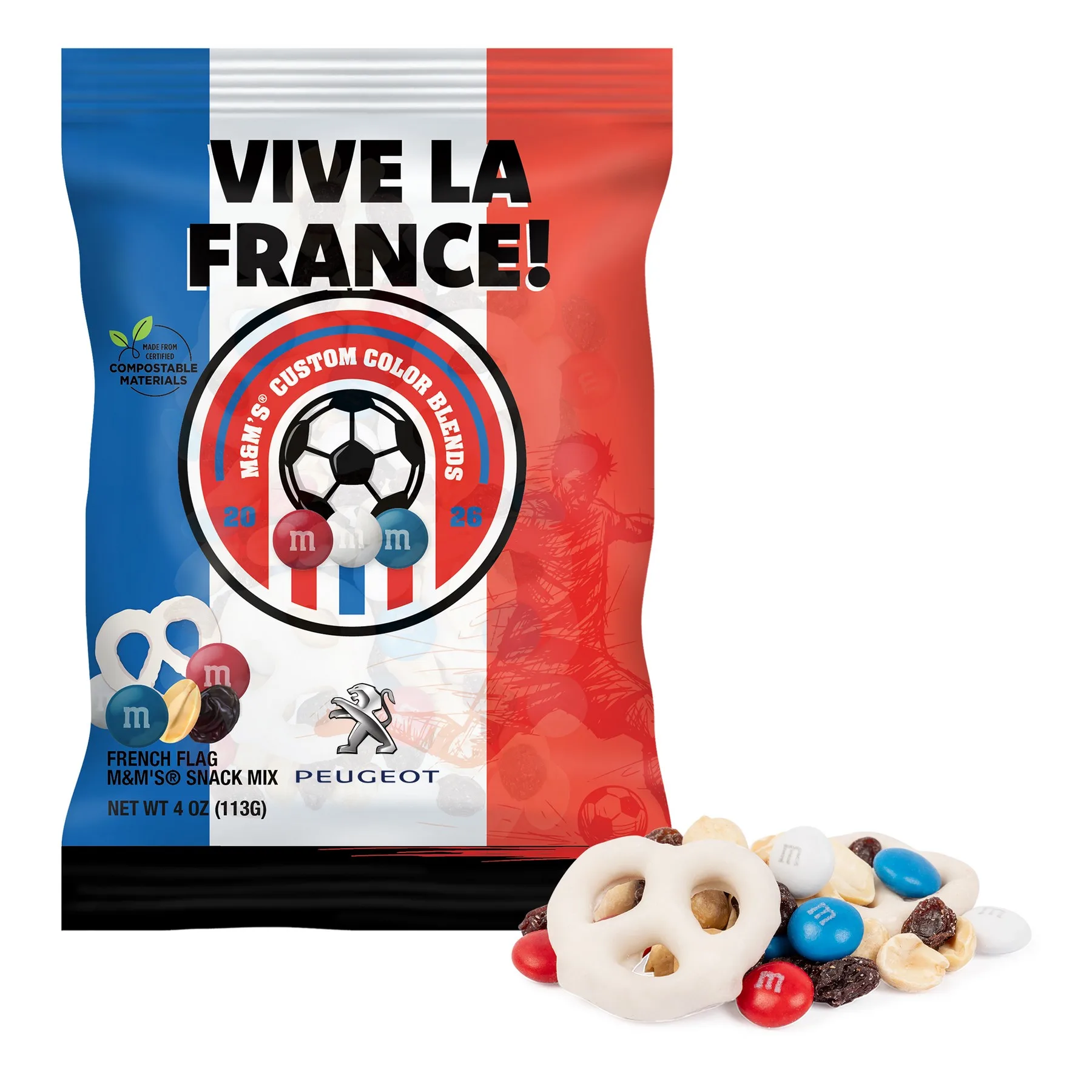 Soccer M&M"S® Snack Mix, 4oz. ECO- Digibag view 3