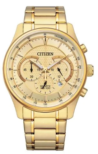 Citizen® Men's Quartz Chronograph Gold-Tone Watch w/Champagne Dial