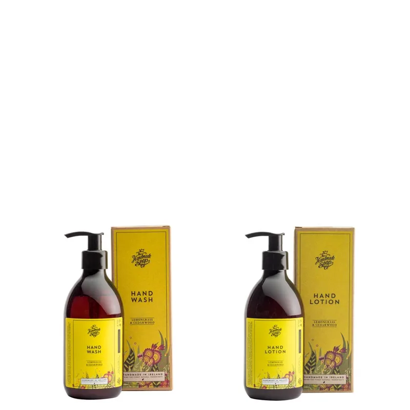 The Handmade Soap Co Hand Wash And Lotion Set - Lemongrass And Cedarwood 300Ml