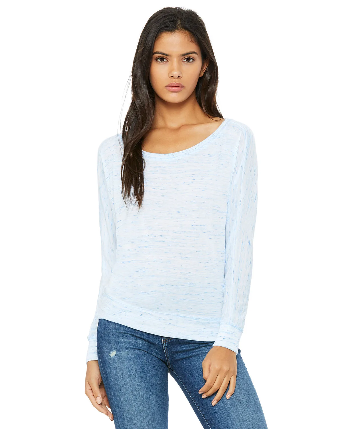 BELLA+CANVAS Ladies' Flowy Long-Sleeve Off Shoulder T-Shirt view 2