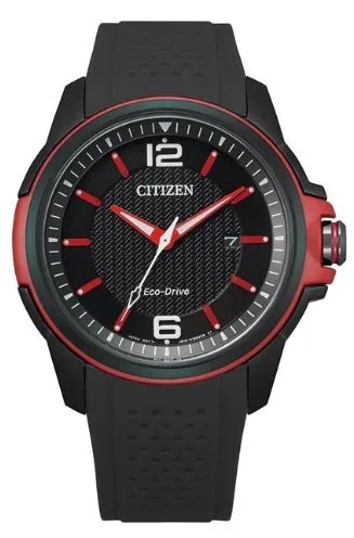 Citizen® Men's Eco-Drive® Black Poly Strap Sport Watch w/Black Dial
