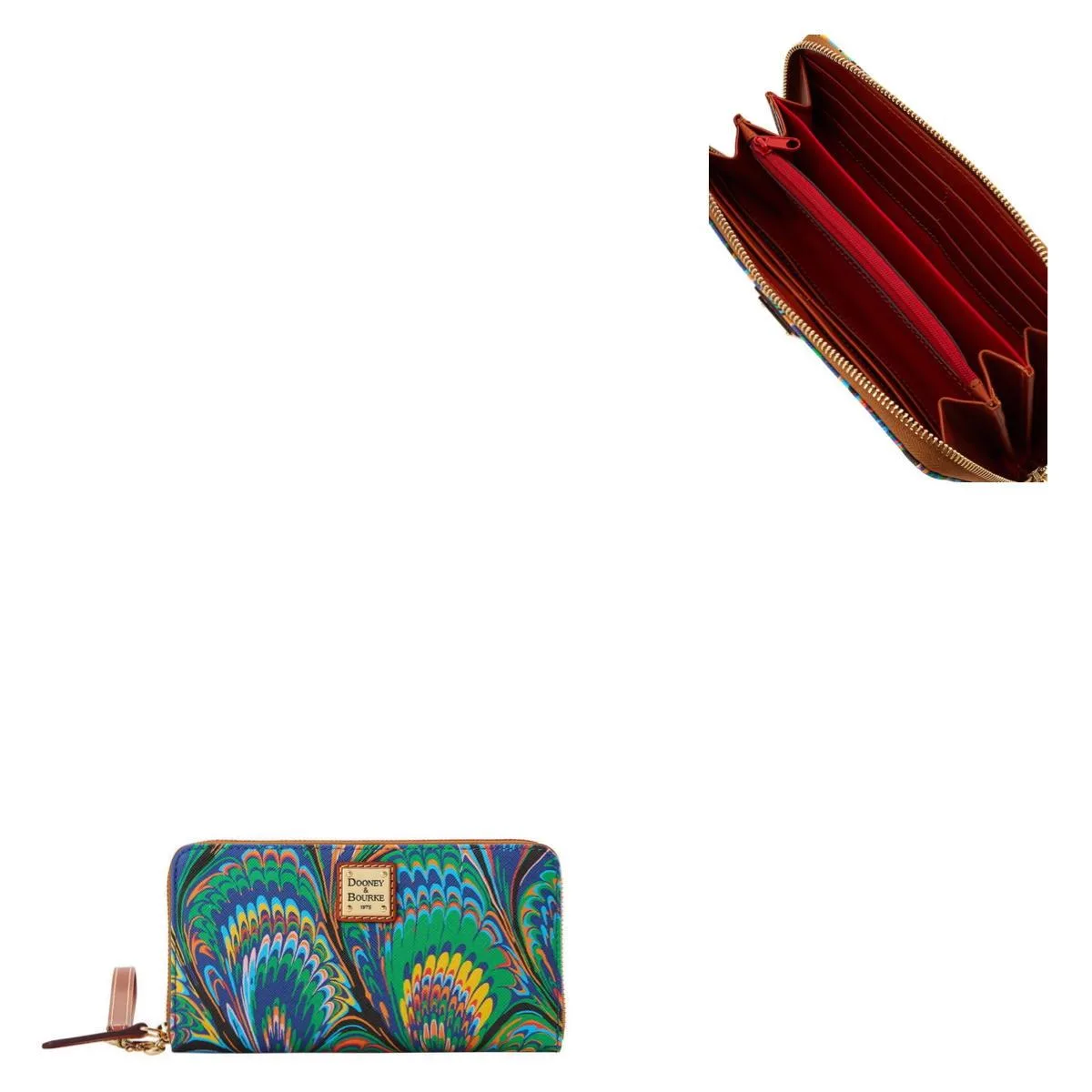 Dooney & Bourke Plumes Large Zip Around Wristlet - Blue