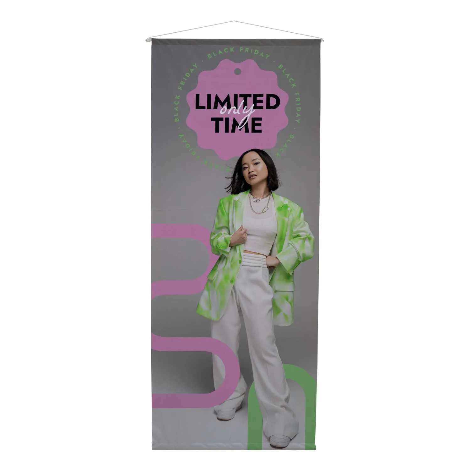 2'W x 5'H Hanging Banner
