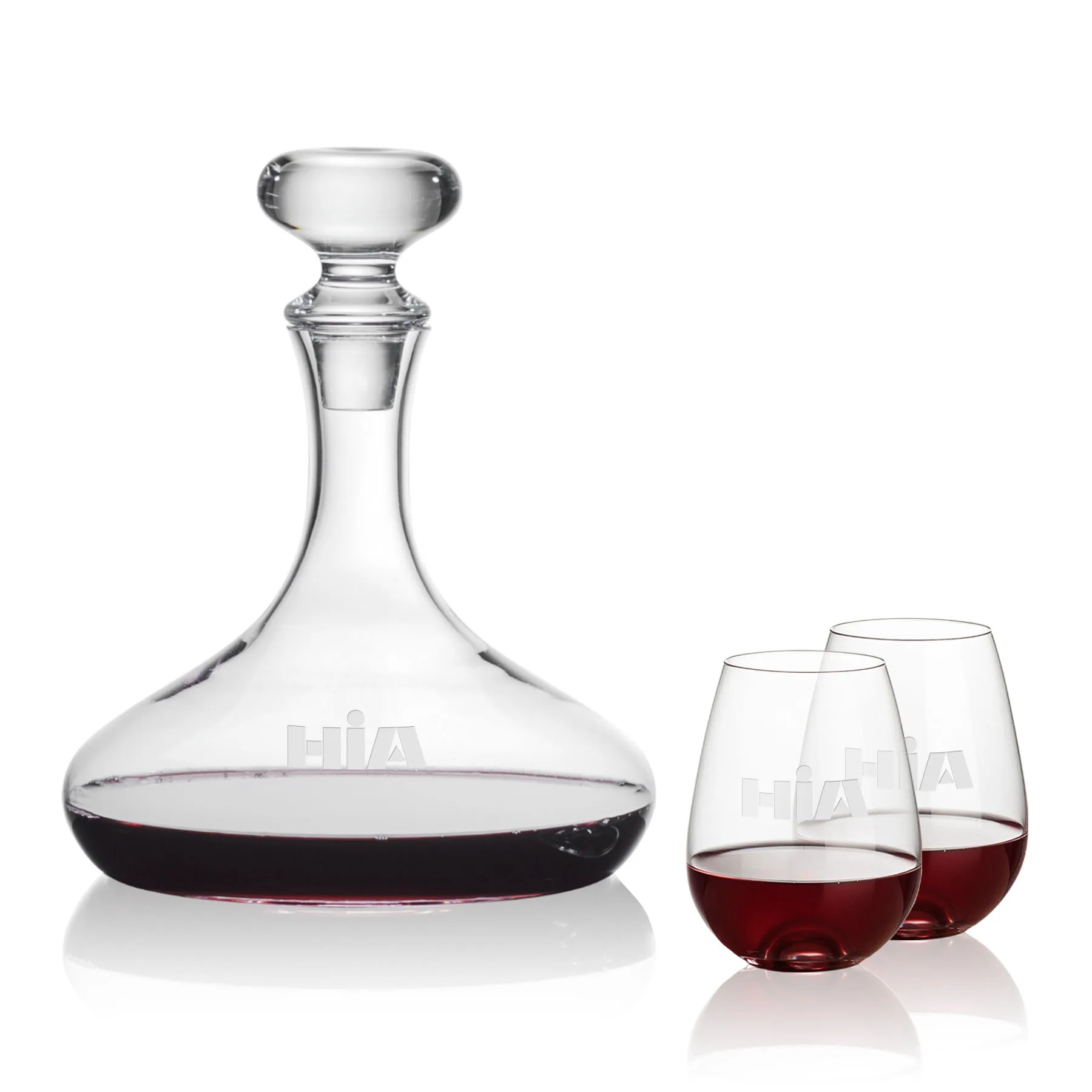 Decanter Stemless Set, Edderton Wine Set, Decanter & 2 Stemless