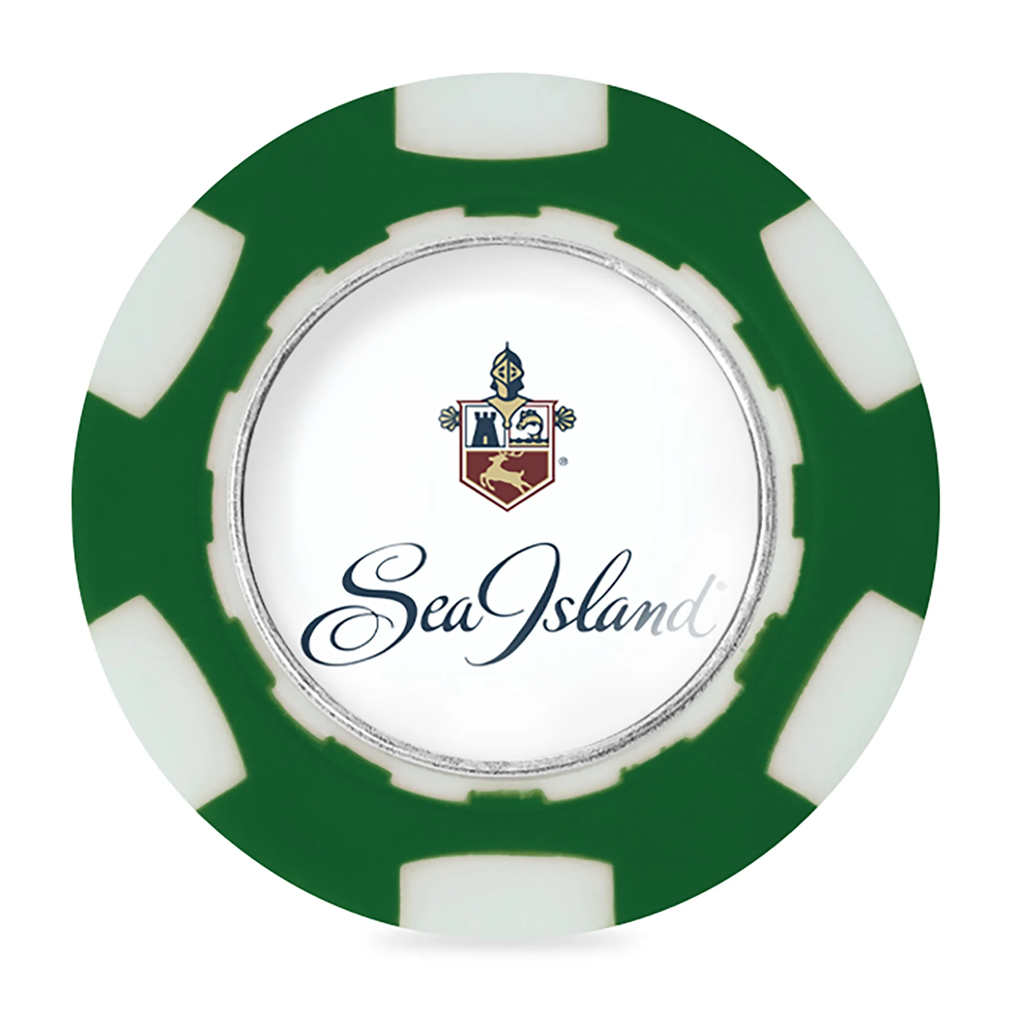 Ahead Poker Chip with Ball Marker - Green-White