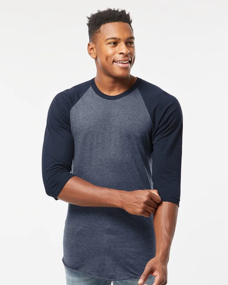 Tultex® Unisex Fine Jersey Raglan T-Shirt view 2