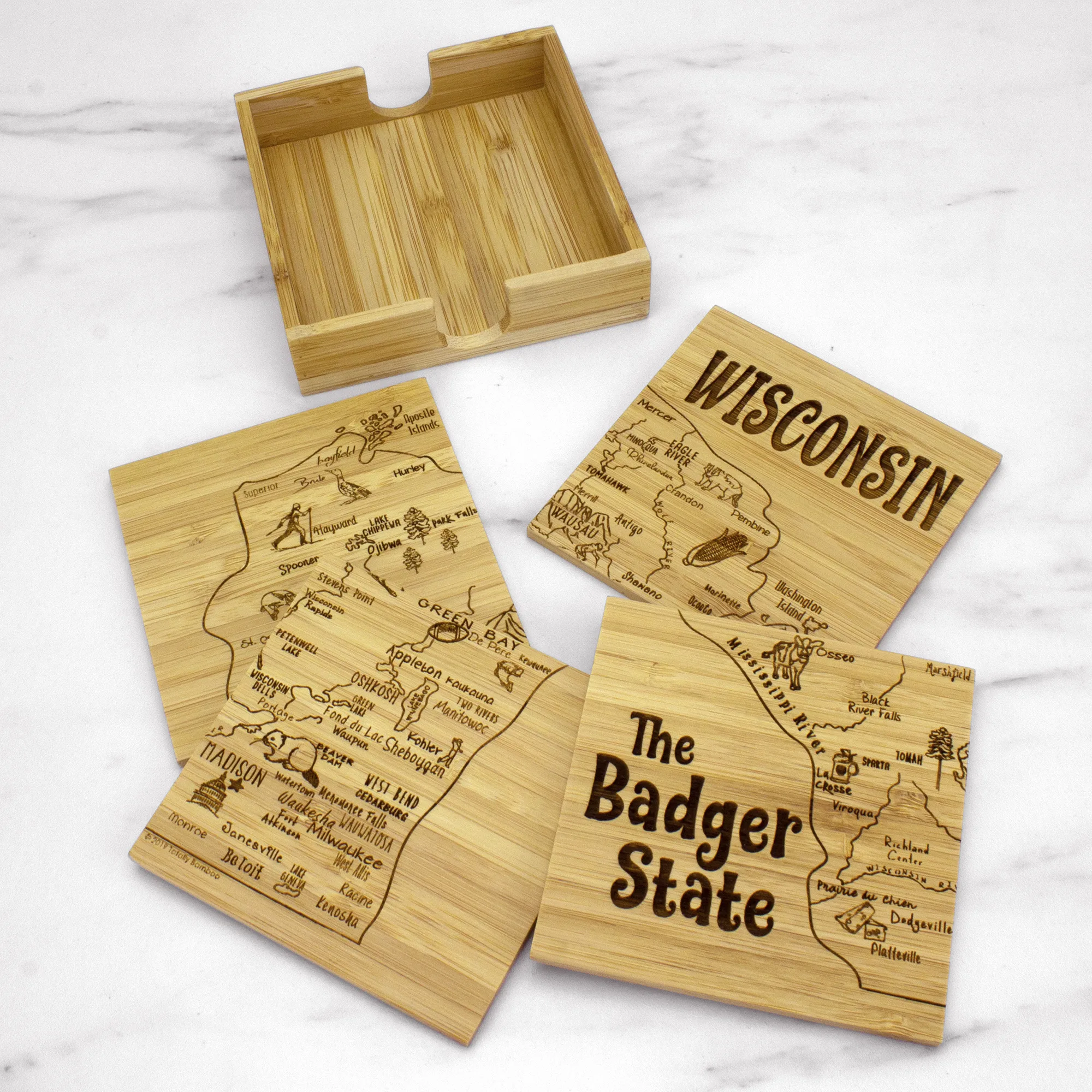 Wisconsin Puzzle Coaster Set view 3