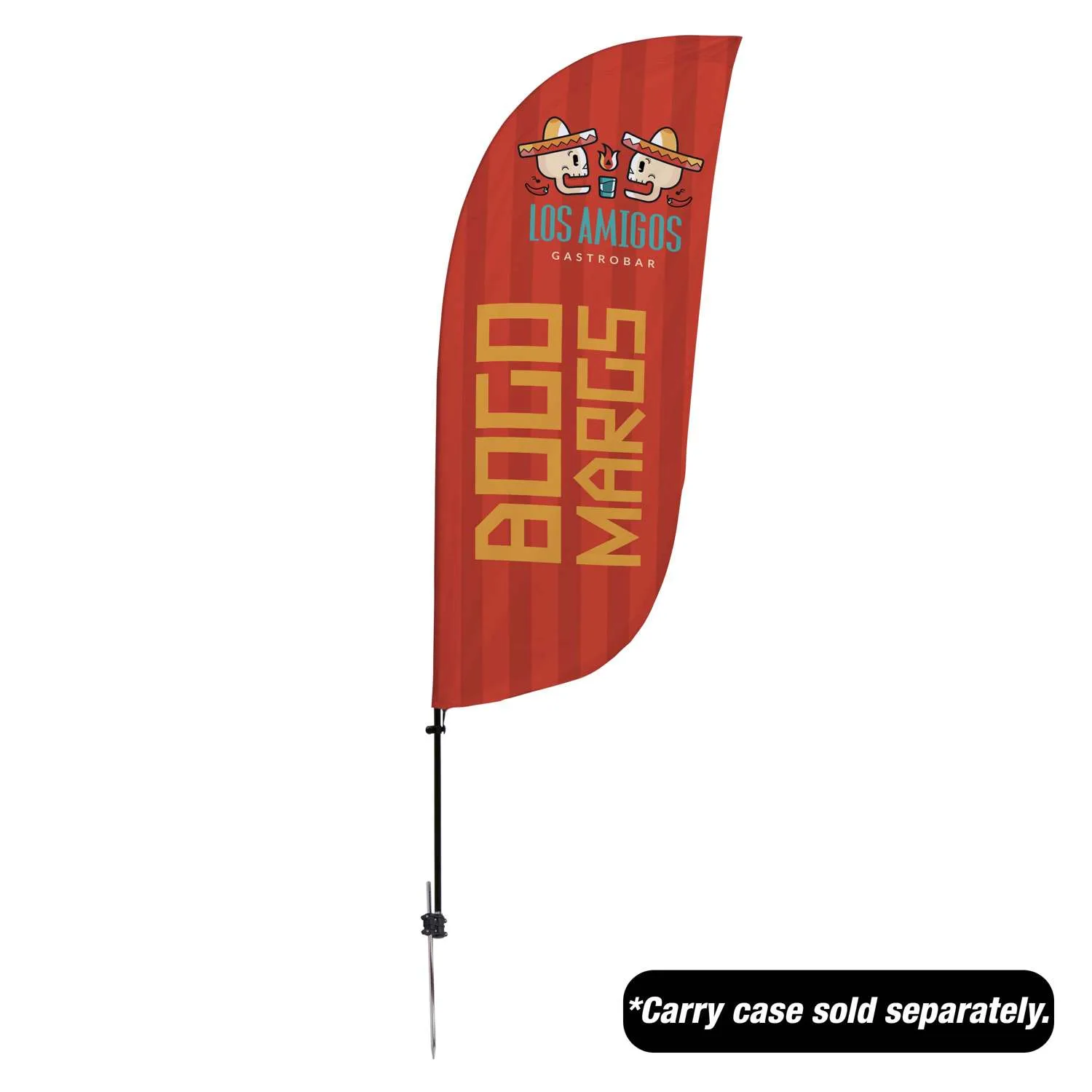 7.5' Value Feather Sail Sign Kit Single-Sided w/ Spike Base