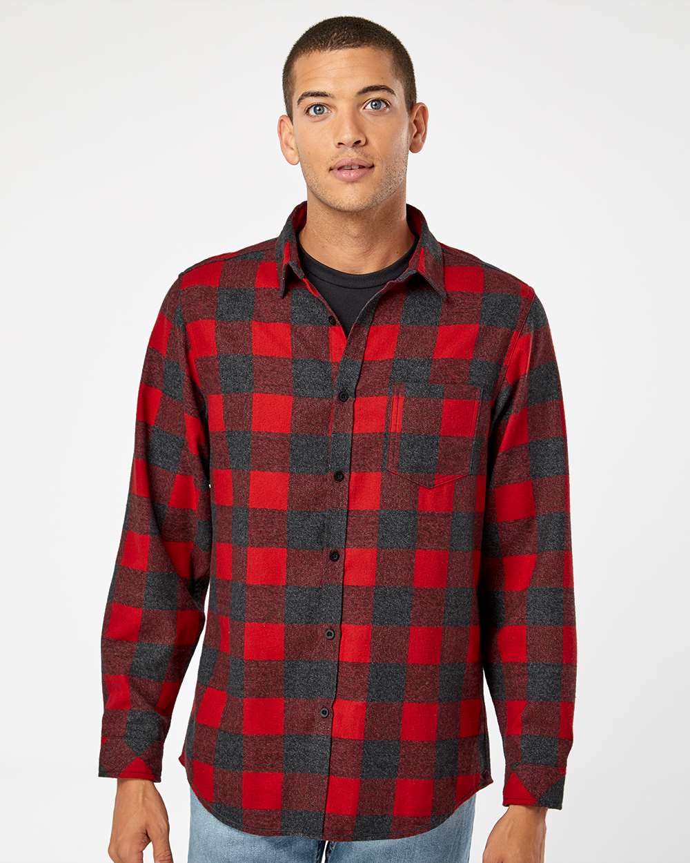 Burnside® Open Pocket Long Sleeve Flannel Shirt view 6